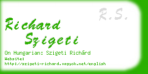 richard szigeti business card